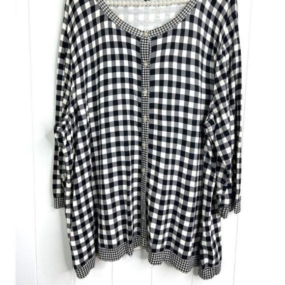 Talbots Spring/Fall Gingham Cardi, 3X - Picture 2 of 7